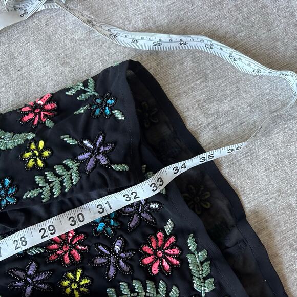 NWT $300 RaeVynn Sequin Emboidered Curve Floral Mini Dress - Picture 4 of 5